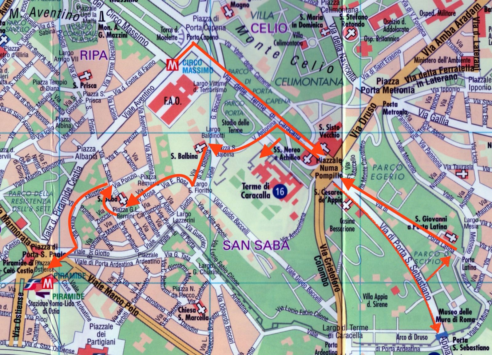 San Saba - Entre parcs et jardins (1/12). Le rione de San Saba ...