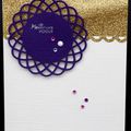 Un lift ... des paillettes dorées ... des strass ... une carte de voeux girly et festive !