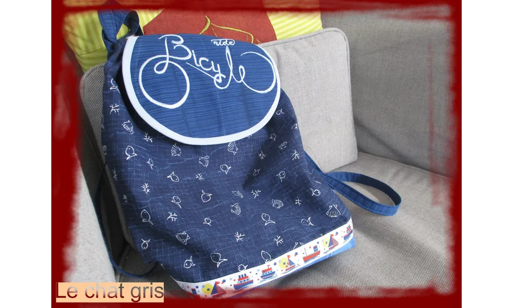 sac à dos motif bicyclette