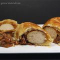 Feuilleté de boudin blanc à la confiture d'oignons et de poires