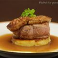 Médaillon de veau aux pommes et au foie gras