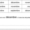 Grande section: le mot décembre en minuscules scriptes