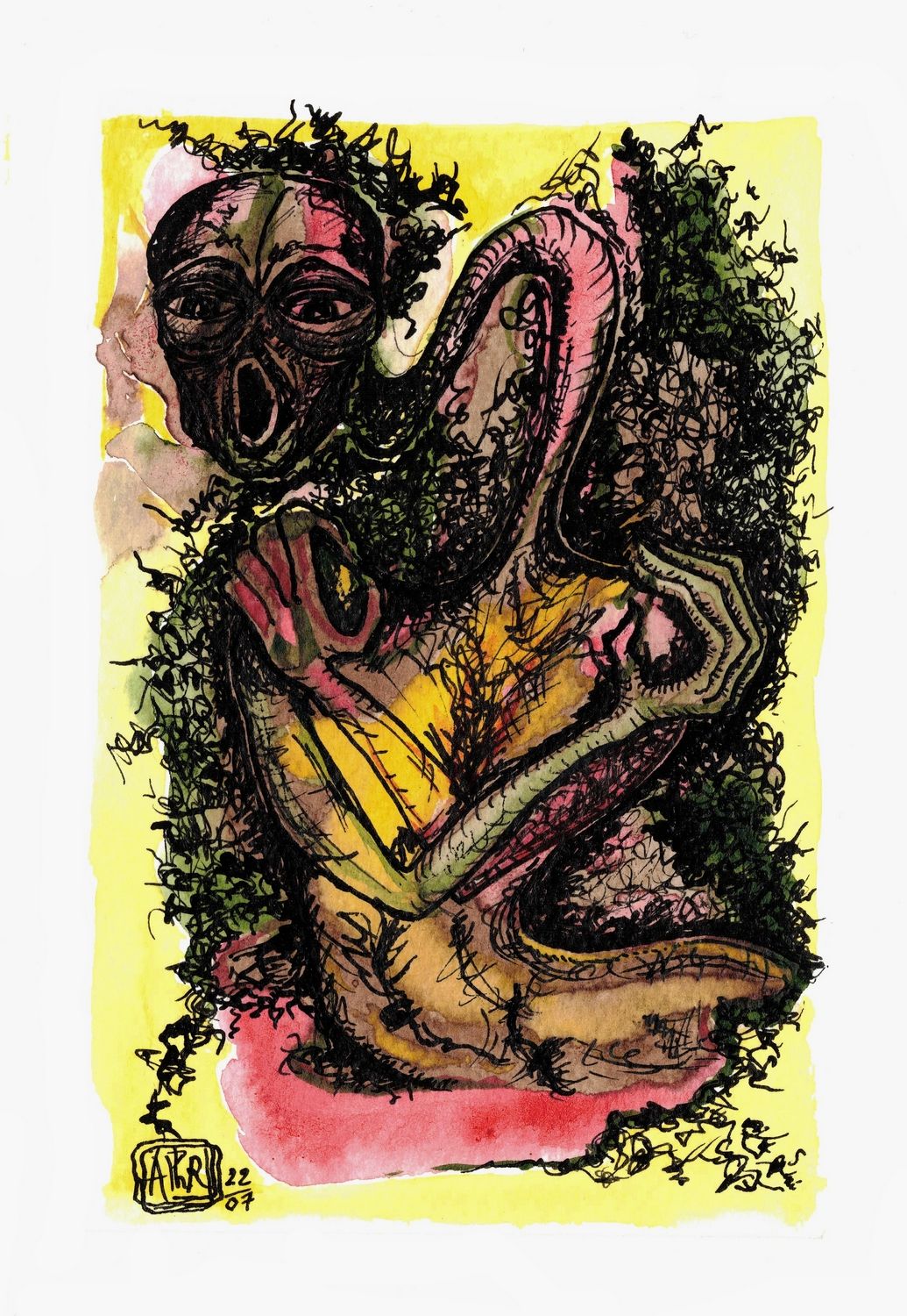 Jours Sombres N°3 - café encres - plume pinceau - Anne Philomène Rollin 2022_ADAGP
