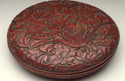 Box (He) with Pair of Pheasants in Peonies, Late Ming dynasty, about 1550-1644