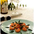 Gambas aux spaghettis de courgettes....