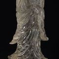 A large smoke-crystal carving of standing Guanyin, China, late Qing dynasty 