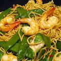 Wok de nouilles aux crevettes