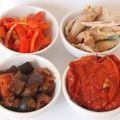 Terrine ratatouille/poulet/tomates confites/poivrons