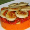 Timbale de boudin blanc, carottes et poivrons au cumin