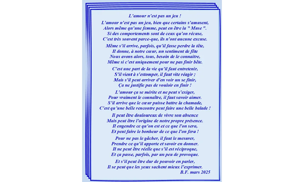L'amour n'est pas un jeu !