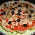 Tarte aux feuilles de brick , tomates et thon