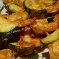 Crevettes et courgettes en brochettes...