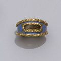 A 19th century blue enamel mourning ring
