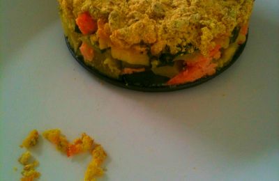 Crumble Kiri©, courgettes & saumon fumé