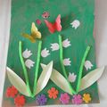 Muguet peinture, collage gommette et baton de colle 