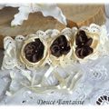 Jarretière dentelle ivoire marron chocolat accessoire mariée mariage