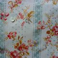 1747 - Tissu ancien XIXe fleuri couture patchwork French antique fabric