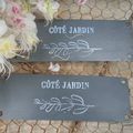 PLAQUE EN METAL * TAMPON "COTE JARDIN" d AURELIA "DENTELLES OXYDEES"