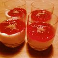 Panna cotta au coulis de fraises maison