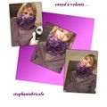 Tour de cou - snood - tricoté en laine ruban