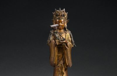 A gilt-bronze figure of a Bodhisattva, Late Ming dynasty