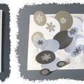cARTe pop-up double pli en V ; les flocons de neige tombent sur le sol gelé