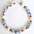 Collier bleu et beige - Blue and beige necklace