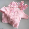 tricot laine bb fait main, bebe tricot, layette, modele fait main