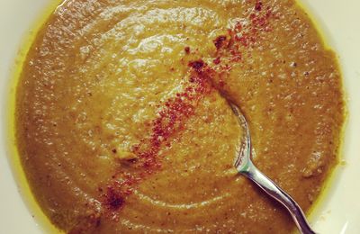 Purée de pois cassés au cumin {Bissara}