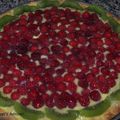 Tarte aux framboises et kiwi