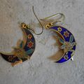 Bi357 : Boucles d'oreille lune