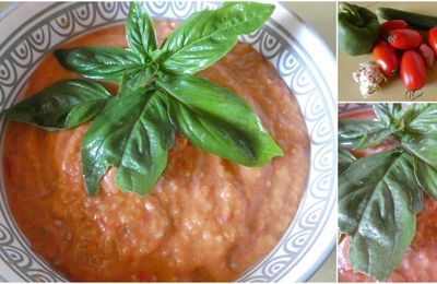 Gaspacho tomate, poivron et concombre