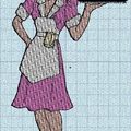 Broderie machine : Betty Boop serveuse