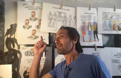 le caricaturiste Mouky expose à la galerie le Bazar à Granville (jusqu'au 07/07/2018)