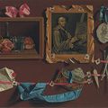 Jean Valette-Falgores, called Penot (Montauban 1710-after 1777) A trompe l'oeil with a flame stitched bag