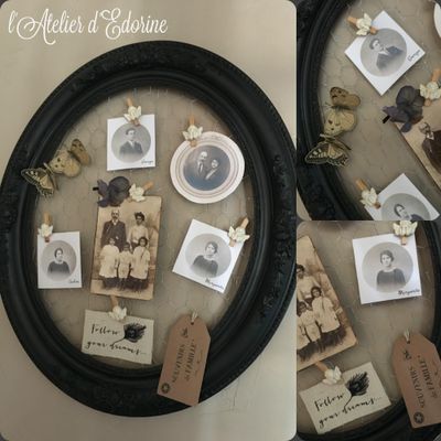 Le cadre "mes ancêtres", lui aussi chiné 