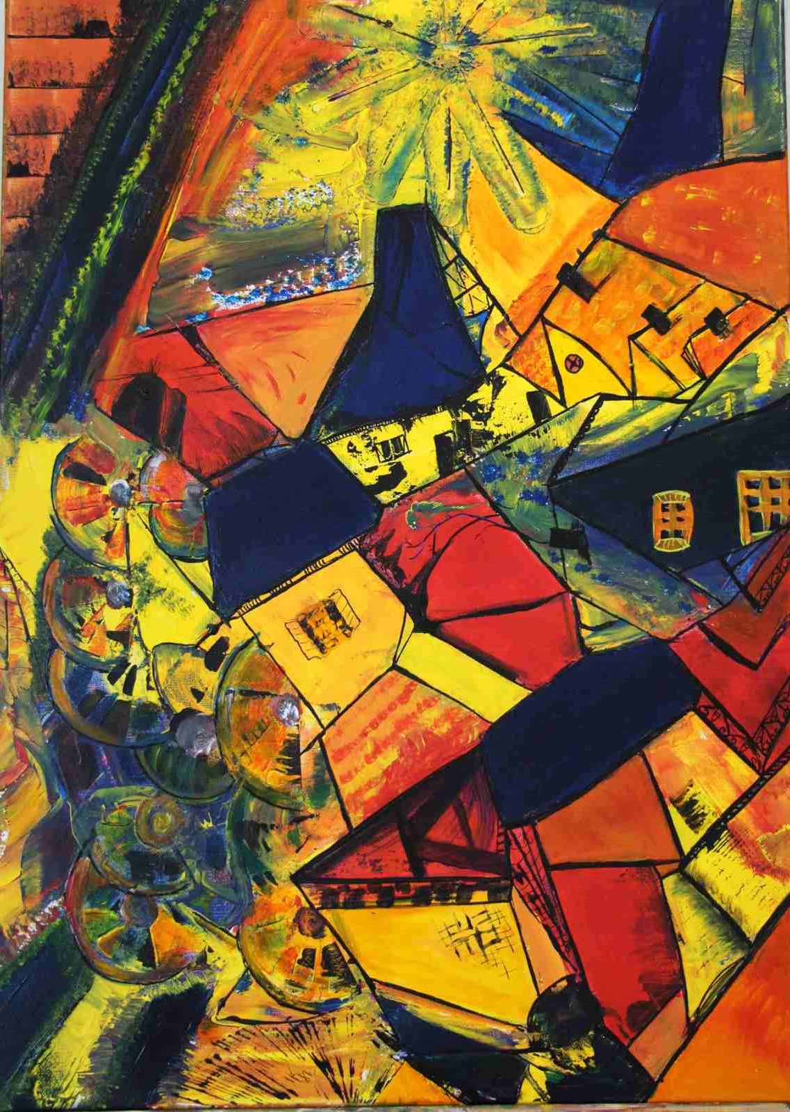 La maison du perroquet-acryl2018- 50X70cm-(n°123 ND),