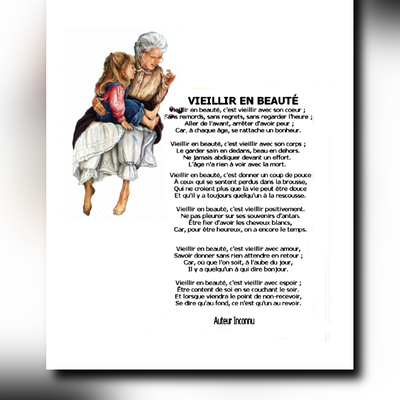 CARTE " VIEILLIR "