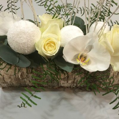 retour avec des fleurs 