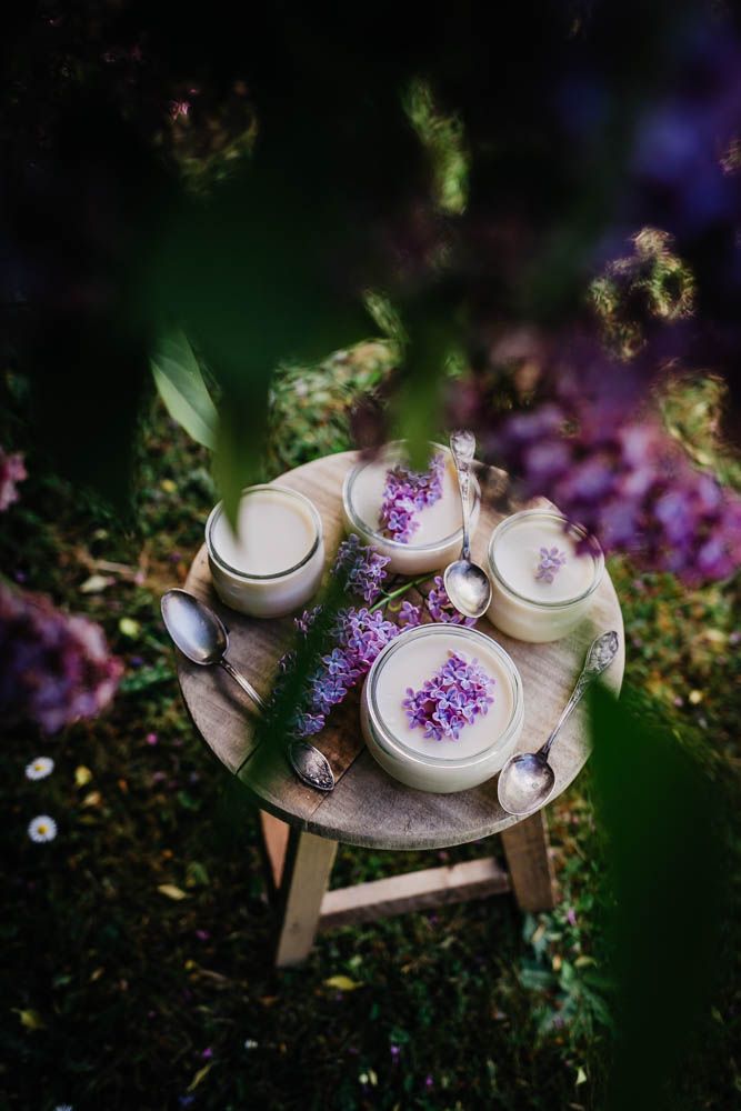 panna cotta, lilas, infusion, facile, recette printemps, crème, laitages, dessert floral, petites crèmes dessert