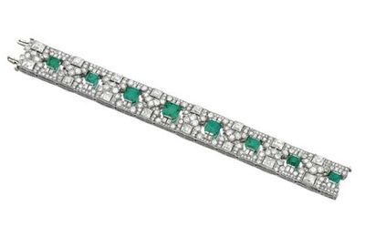 Emerald and diamond bracelet, Van Cleef & Arpels, circa 1922