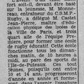 1959 -60 , les premiers matchs du C.S.M. Puteaux rugby, suite...