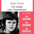 LIVRE : Un Crime sans Importance de Irène Frain - 2020