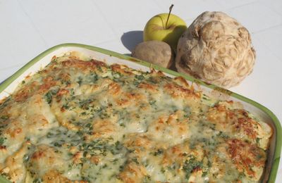 Gratin de céleri aux deux pommes