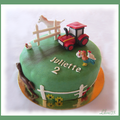 Gâteau tracteur et ferme