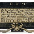 Panneau funéraire à décor peint d'une vanité, etc... Flandres, XVIIIe siècle