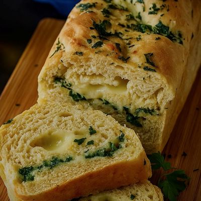 Brioche au beurre d'ail et à la mozzarella