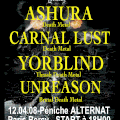 Concert Yorblind, ashura, Unreason, Carnal Lust à paris le 12/04