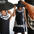 La robe Trapèze se fait Chic  Couture à motif Pied de poule géant et bicolore Noir/ Blanc écru pour une  Rentrée Mode 2014 2015 