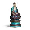 A 'fahua' figure of a seated Buddha, Late Ming dynasty